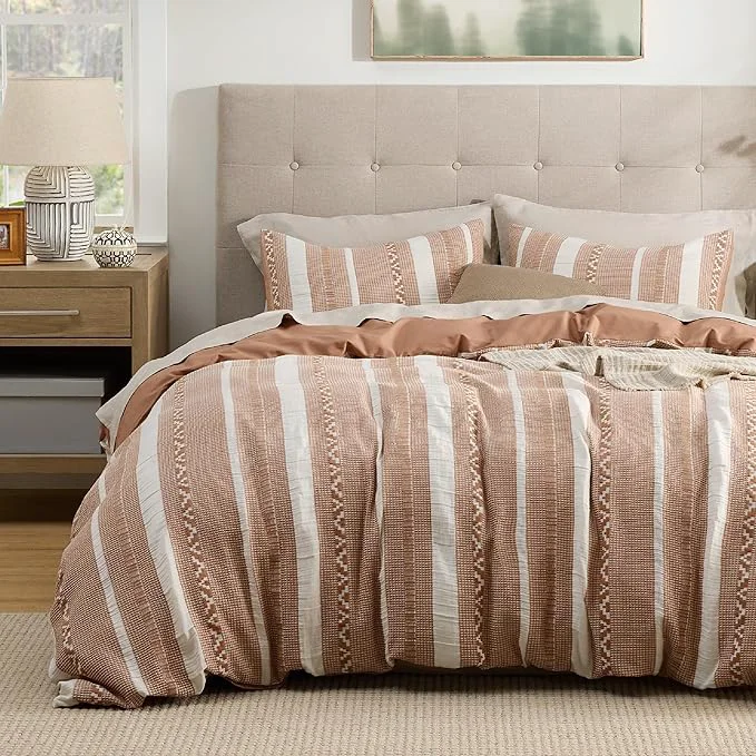 Detailed Bedsure Waffle Weave Duvet Cover King – Cotton Boho Duvet Cover Set with 2 Pillowcases – Extra Soft Terracotta Textured Comforter Cover with Zipper Closure King 104 quot x90 quot Top-Quality