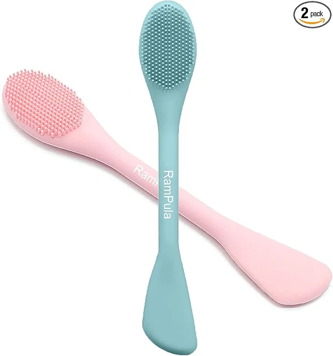 Relaxed RamPula Facial Cleansing Brush 2 in 1 Silicone Face Mask Brush Face Scrubber User-Friendly