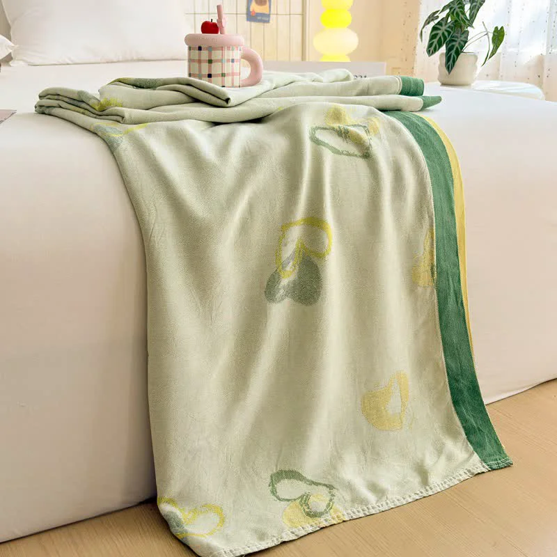 Healthy Ownkoti Green Heart Bamboo Fiber Summer Blanket Carefully Designed