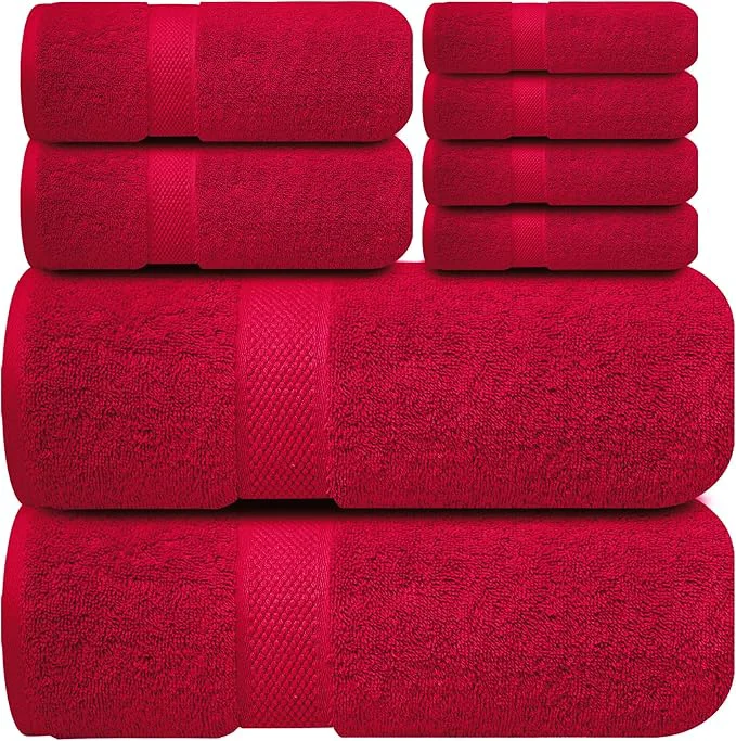 Original Design Infinitee Xclusives Luxury Cotton Towel Set – 8 Piece Bathroom Towel Set – Effective