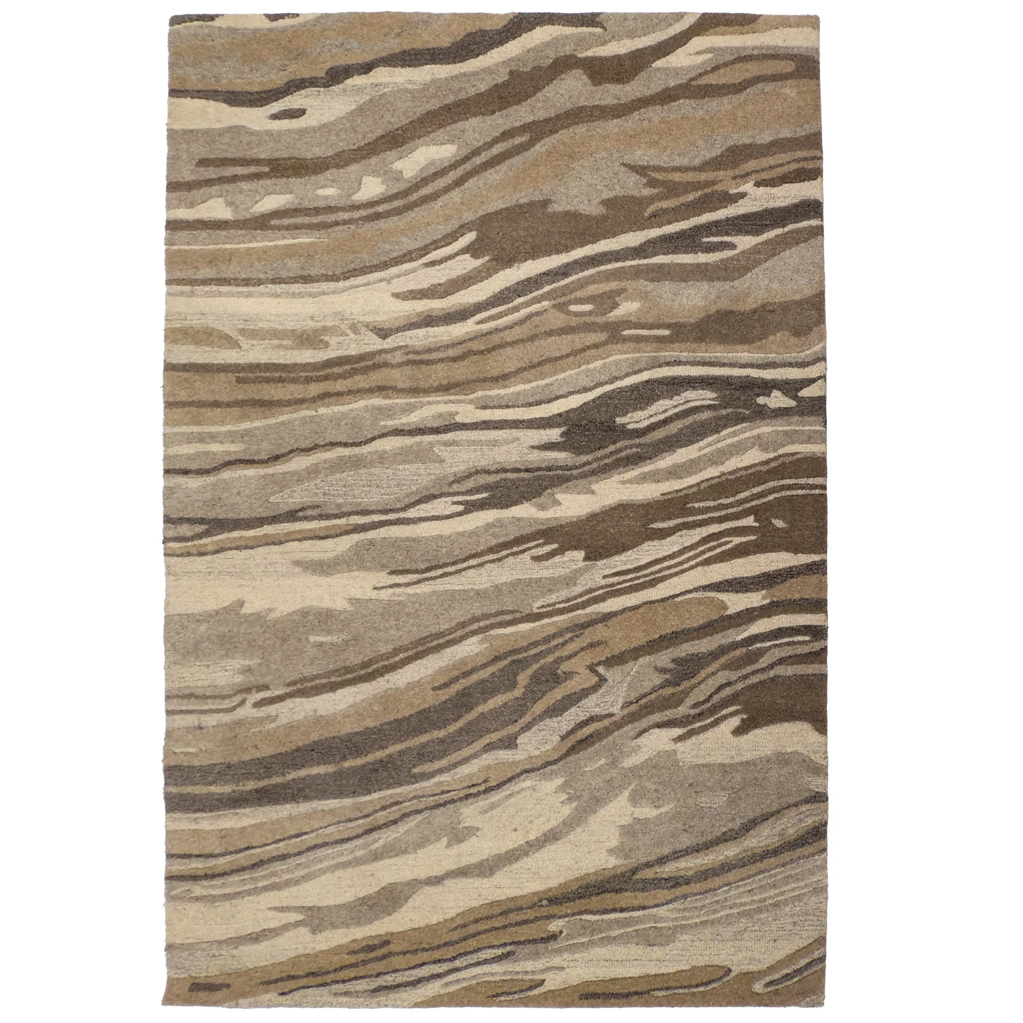 Specialty Ripple Rug – Tan Contemporary