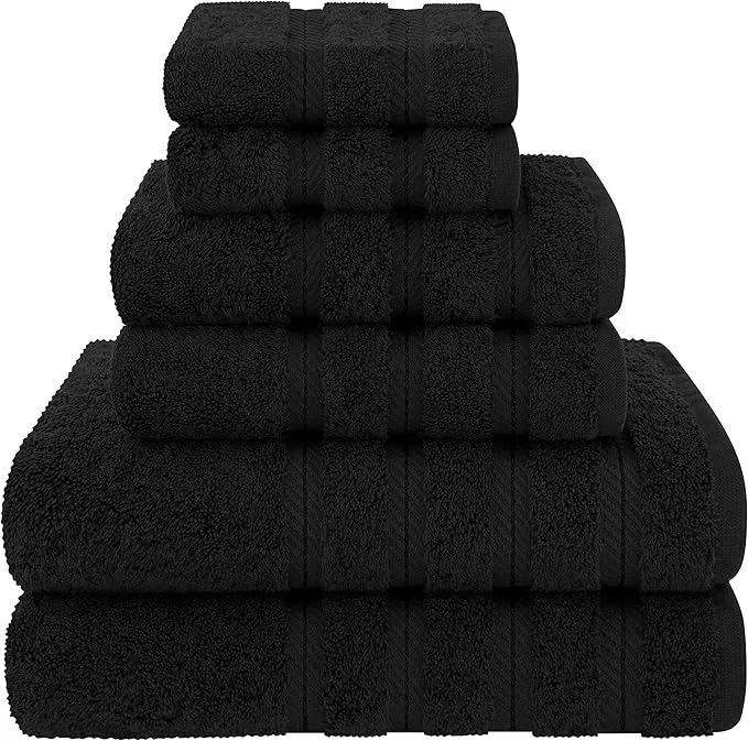 Top-Quality American Soft Linen Luxury 6 Piece Towel Set 2 Bath Towels 2 Hand Towel 2 Fast