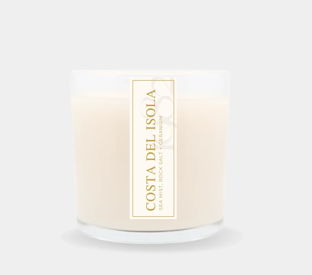Flexible Costa Del Isola 14 oz Double Wick – Notes Sea Mist Rock Salt Lily of the Valley Geranium amp Citrus Certified