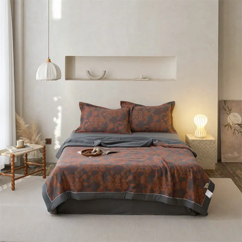 Genuine Ownkoti Cotton Gauze Jacquard Vintage Floral Bedding Advanced