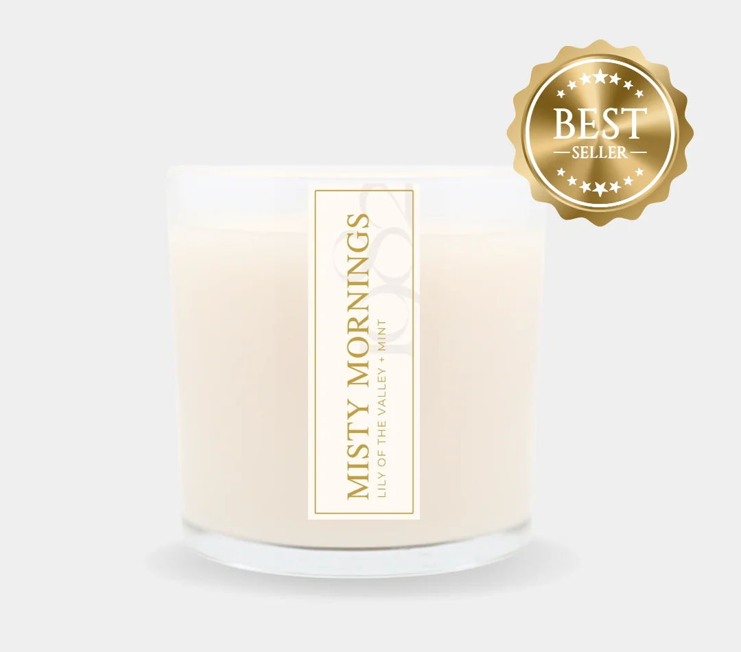 Expertly Made Misty Mornings 14 oz Double Wick – Notes Salt Water Morning Dew Lily of the Valley amp Lush Greens Elite