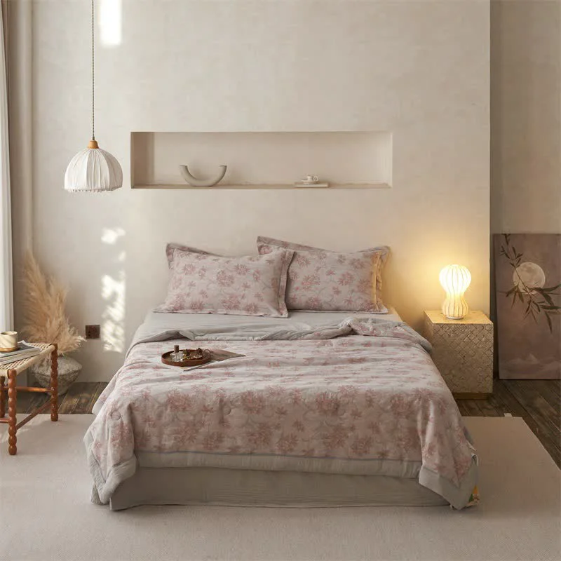 Genuine Ownkoti Cotton Gauze Jacquard Elegant Leaf Bedding Effective