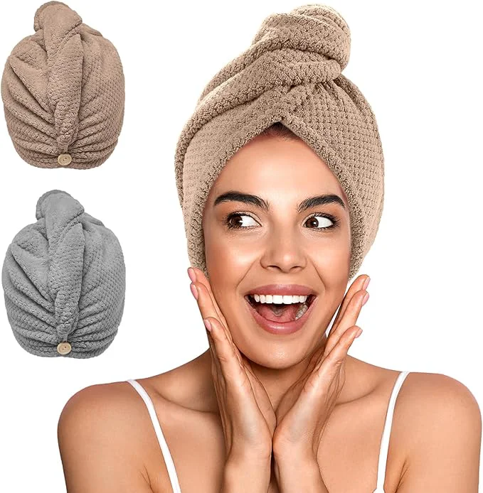 Professional YFONG 2 Pack Microfiber Hair Towel Wrap High-End