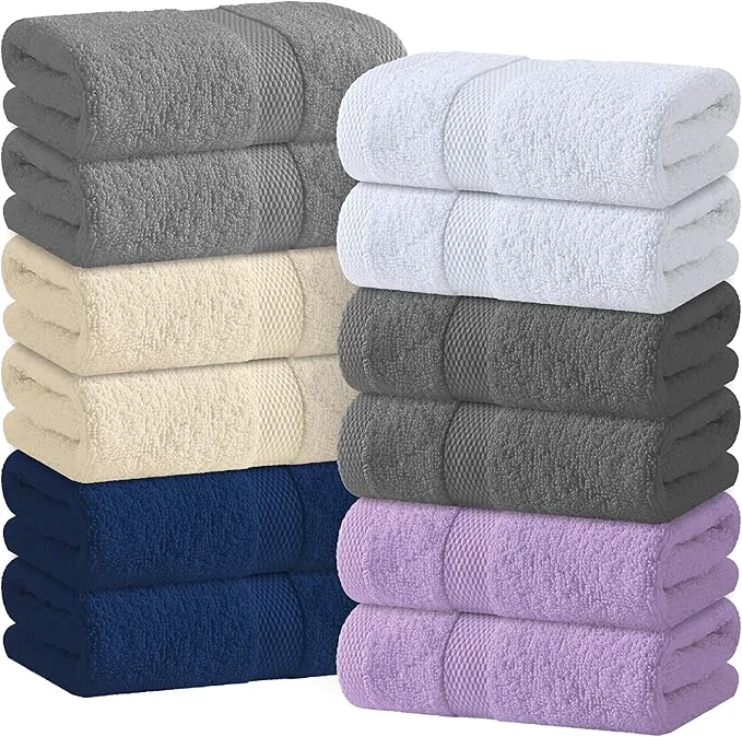 Enhanced White Classic Wealuxe Cotton Hand Towels Minimalist