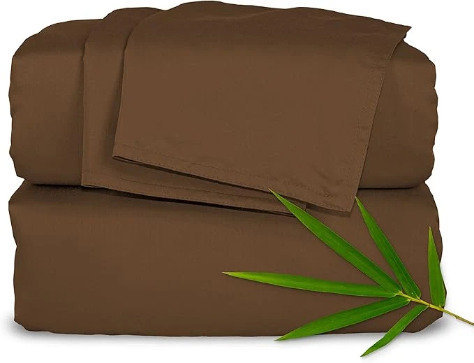 Top-Quality Pure Bamboo Twin Sheets Organic Viscose Derived from Bamboo Bed Sheet Set Luxuriously Soft amp Cooling Double Stitching 2 Year Quality Promise Twin Coconut Husk Professional