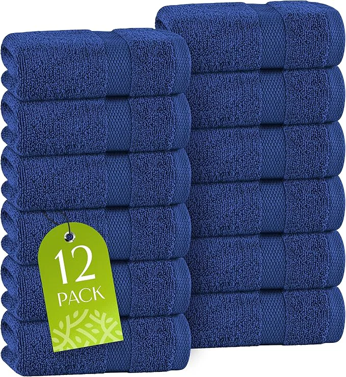 Long-Lasting White Classic Navy Washcloths Set Unique