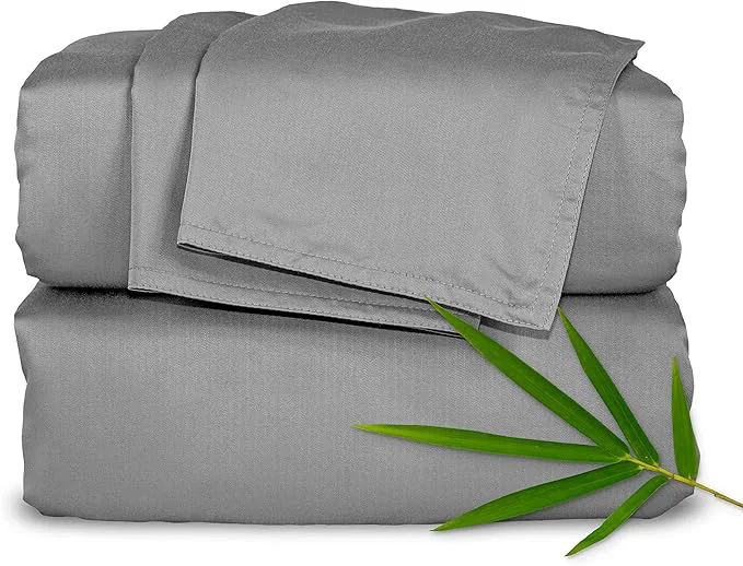 Dependable Pure Bamboo California King Sheets Organic Viscose Derived from Bamboo Bed Sheet Set Soft amp Cooling Double Stitching 2 Year Quality Promise California King Stone Grey Sophisticated