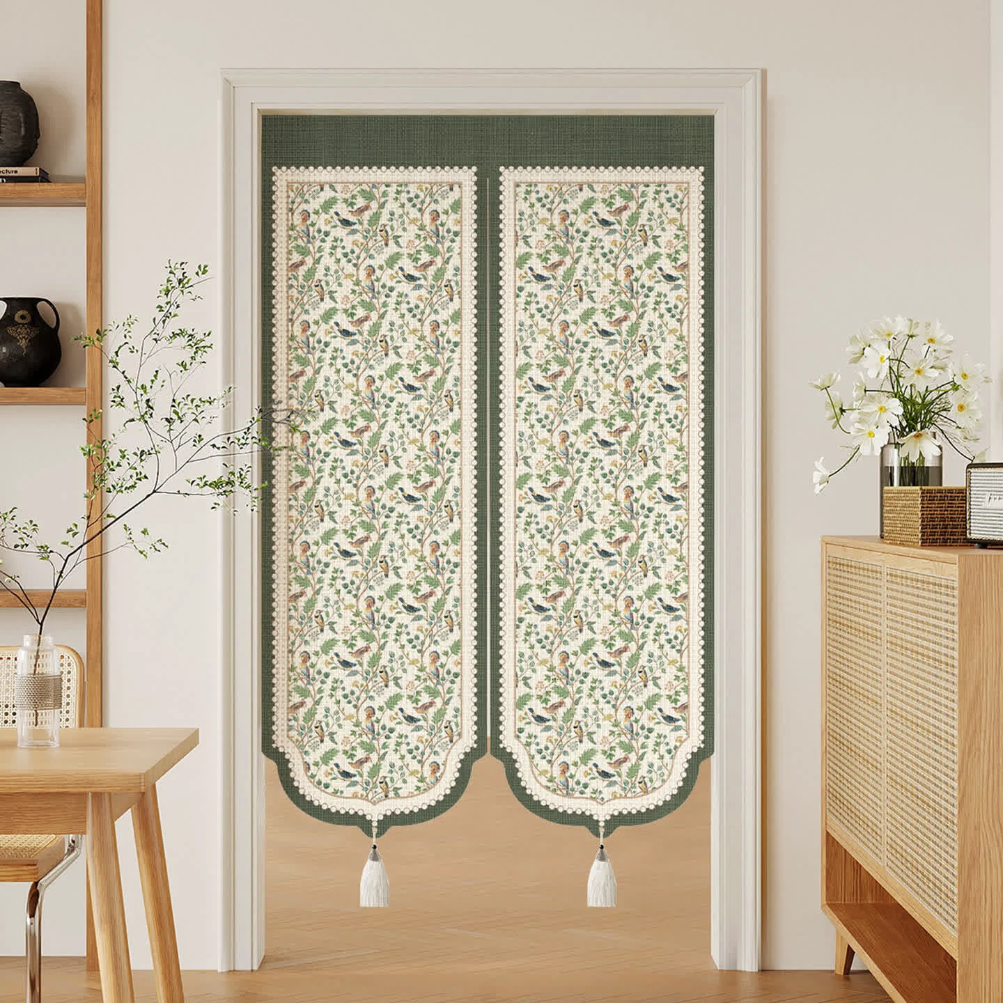 Certified Ownkoti Forest Birds amp Botanical Doorway Curtain Powerful