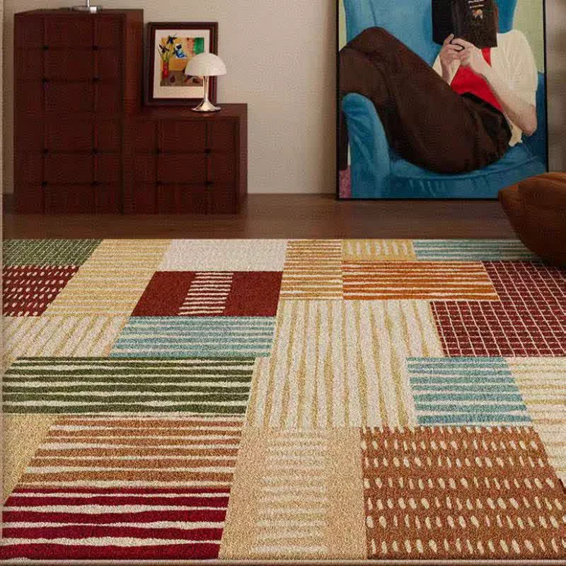 Expertly Made Ownkoti Modern Striped Patchwork Area Rug Professional