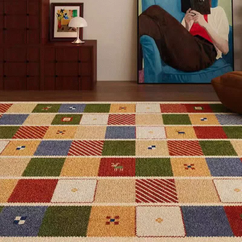 Exceptional Ownkoti Colorful Patchwork Checkered Area Rug Proven