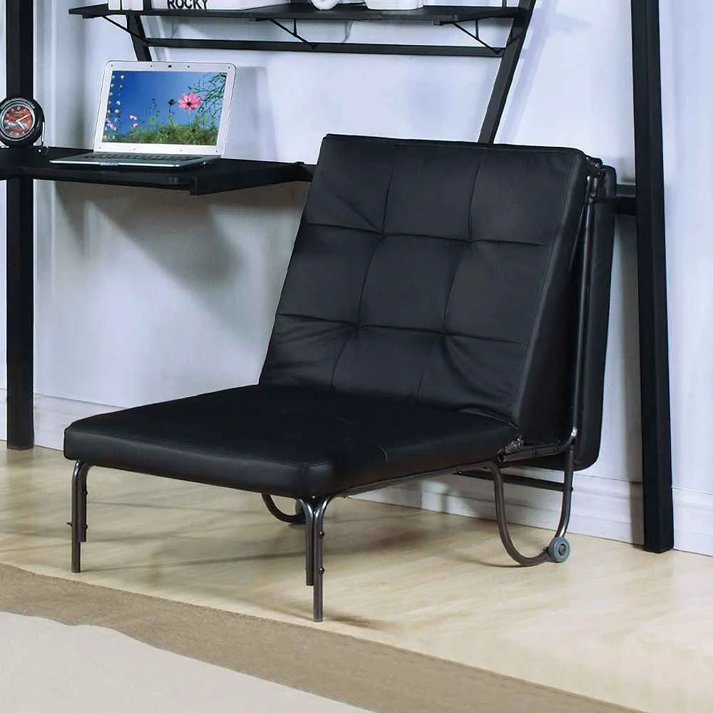 Easy-to-Use Senon – Adjustable Chair Futon – Silver amp Black Pure
