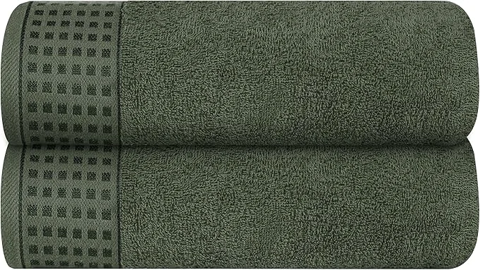 Versatile GLAMBURG Cotton 2 Pack Oversized Bath Towel Set 28×55 Inches Ultra Soft Recyclable