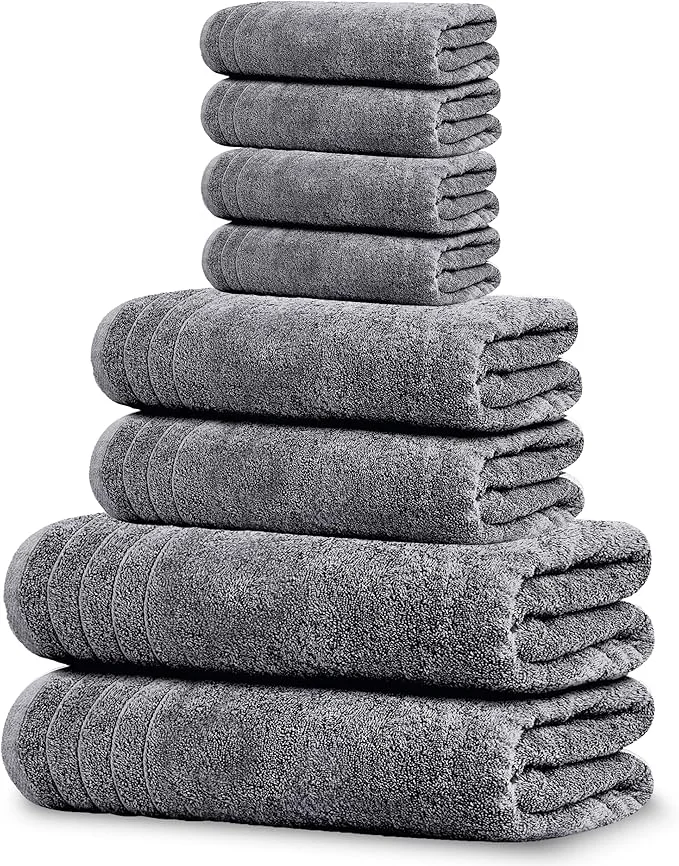 High-Performance Tens Towels Pack of 8 Towels Set 2 Extra Large Bath 2 Hand 4 Washcloths Recyclable