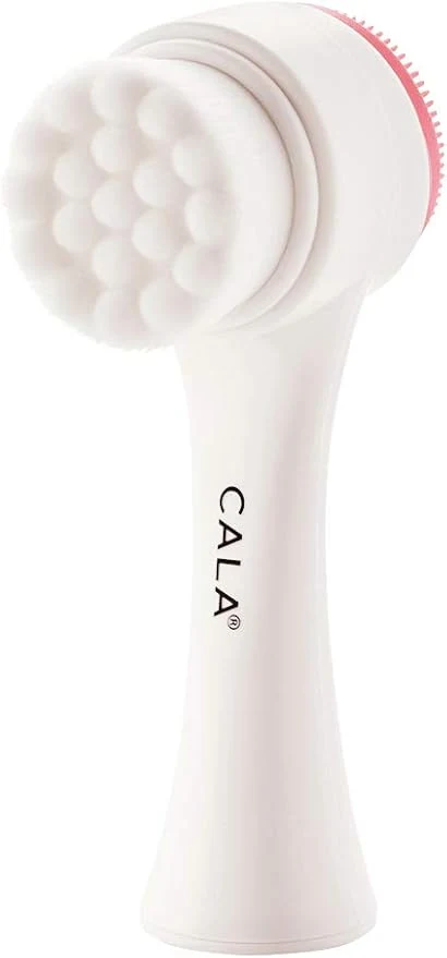 Fast CALA Dual-Action Facial Cleansing Brush Superfine Soft Bristles Deep Clean Professional