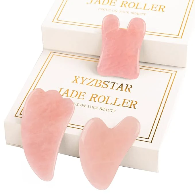 Dependable Gua Sha Facial Tools Set of 3 Guasha Massage Tool Rose Quartz Gua Sha Scraping Trusted