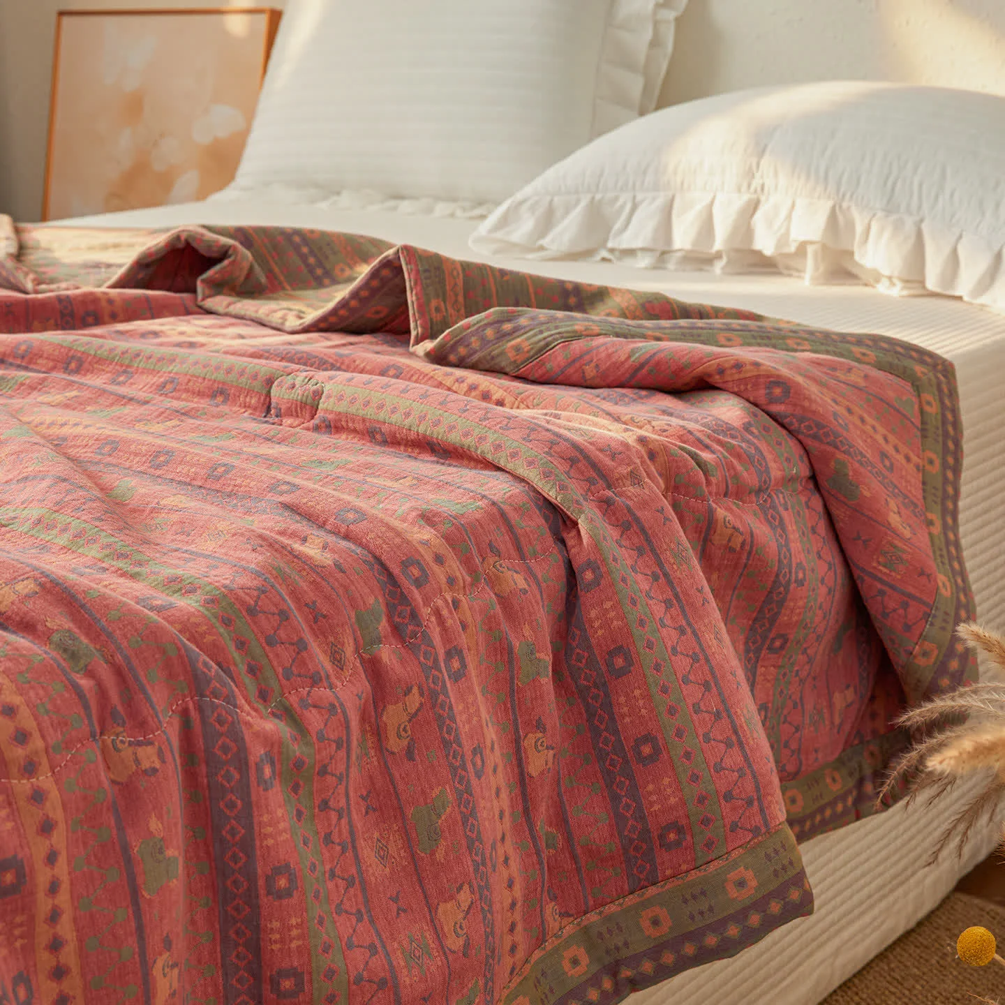 Eco-Friendly Ownkoti Jacquard Double-layer Gauze Natural Cotton Quilt Durable