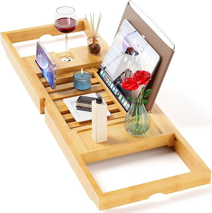 Unique Yirilan Bathtub Trays for Tub Bath Tray Foldable Bathtub Caddy Convenient