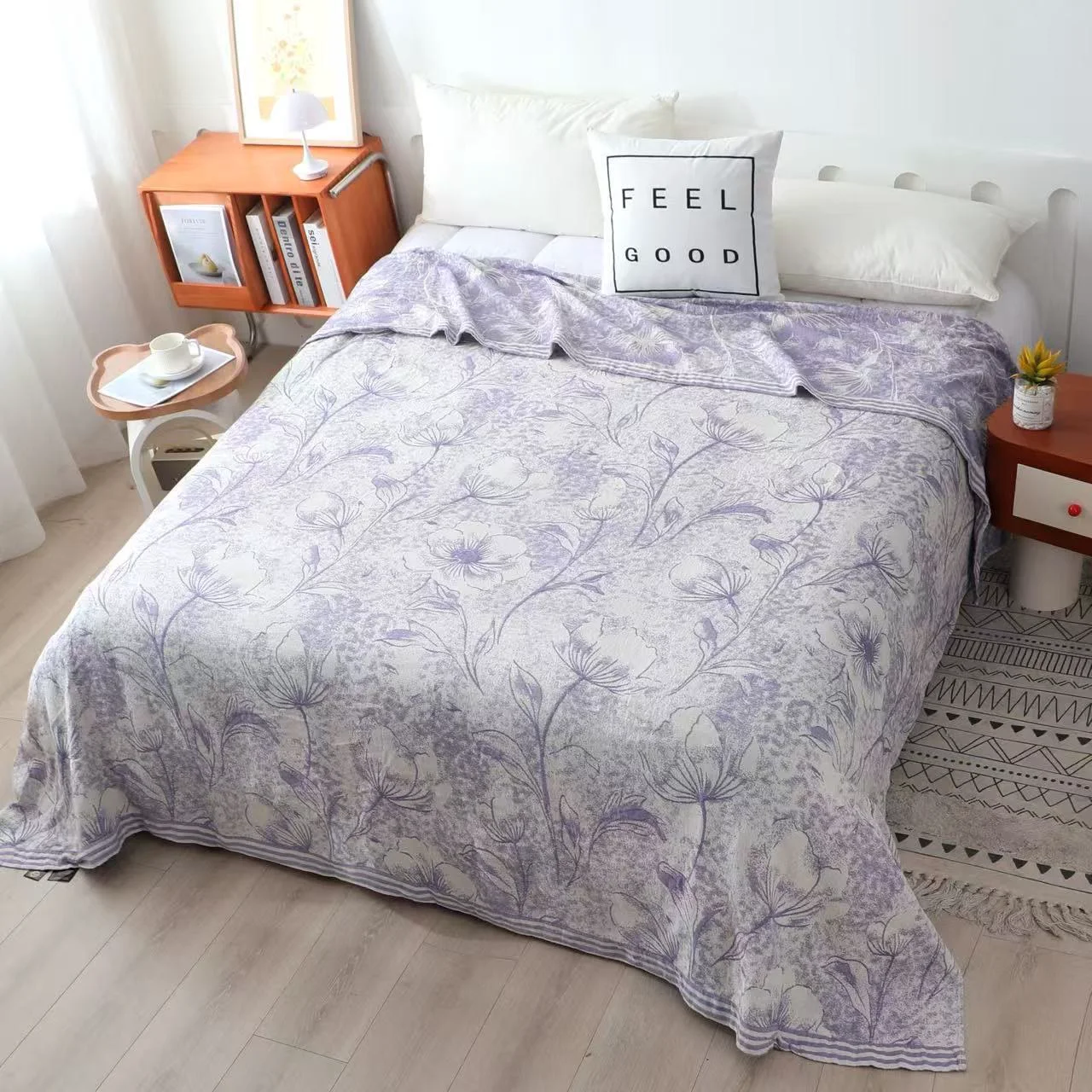 Safe Ownkoti Multicolor Floral Vine Cotton Gauze Quilt Dependable