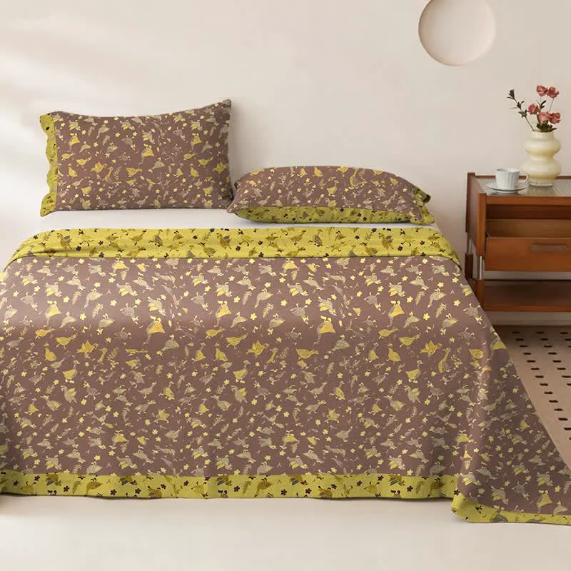 Fine Ownkoti Duck amp Floral Cotton Double Gauze Bedspread Efficient