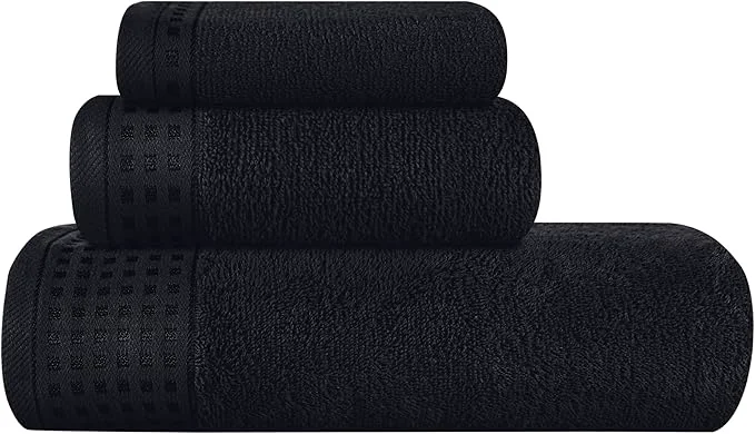 Outstanding GLAMBURG Ultra Soft 3 Pack Cotton Towel Set Contains a Bath Towel 28×55 inch Powerful