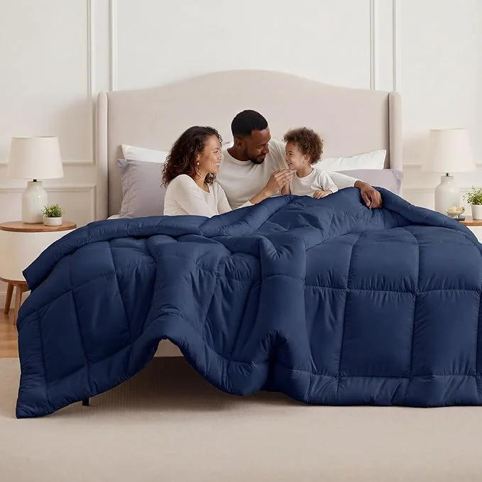 Healthy Bedsure Comforter Duvet Insert – Quilted Comforters Oversized King All Season Duvet GentleSoft Down Bedding with 8 Tabs Gifts for Women Men Navy Blue Oversized King 116 x 98 Inches Fine Crafted