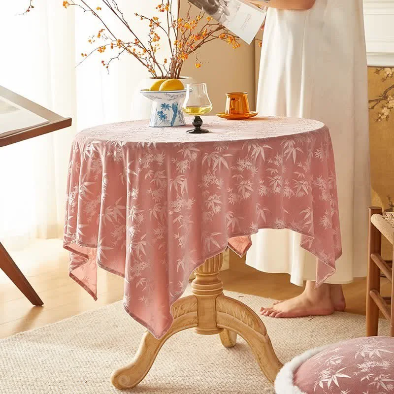 Artisan Ownkoti Pink Elegant Bamboo Jacquard Tablecloth Next-Generation