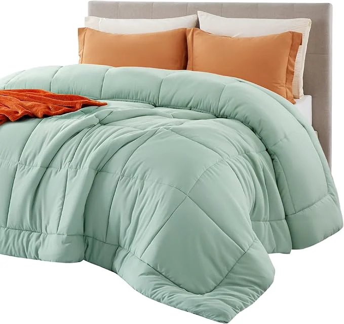 Enhanced Bedsure Comforter Duvet Insert – Quilted Comforters Twin XL Size All Season Duvet GentleSoft Down Bedding Blanket with 8 Tabs Gifts for Women Men Sage Green Twin XL 92 x 68 Inches Premium