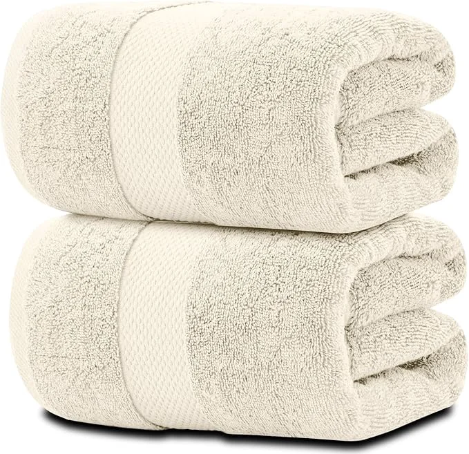 Modern White Classic Luxury Soft Ivory Bath Sheet Towels Genuine