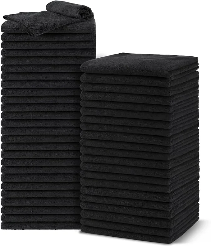 Relaxed UNIMADE Salon Towels 48 Pack Microfiber Barber Towel Bulk Fast Drying Hair Secure