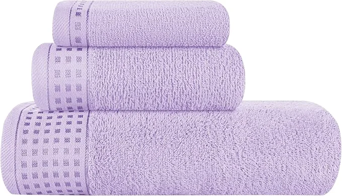 Long-Lasting GLAMBURG Ultra Soft 3 Pack Cotton Towel Set Contains a Bath Towel 28×55 inch Innovative