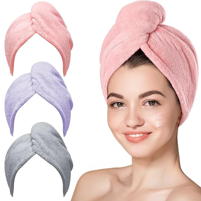 Original Hicober Microfiber Hair Towel 3 Packs Hair Turbans Expertly Made