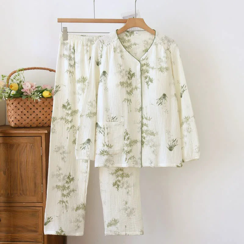Green Ownkoti Bamboo Padded CottonWomen 39 s Pajama Set Original Design