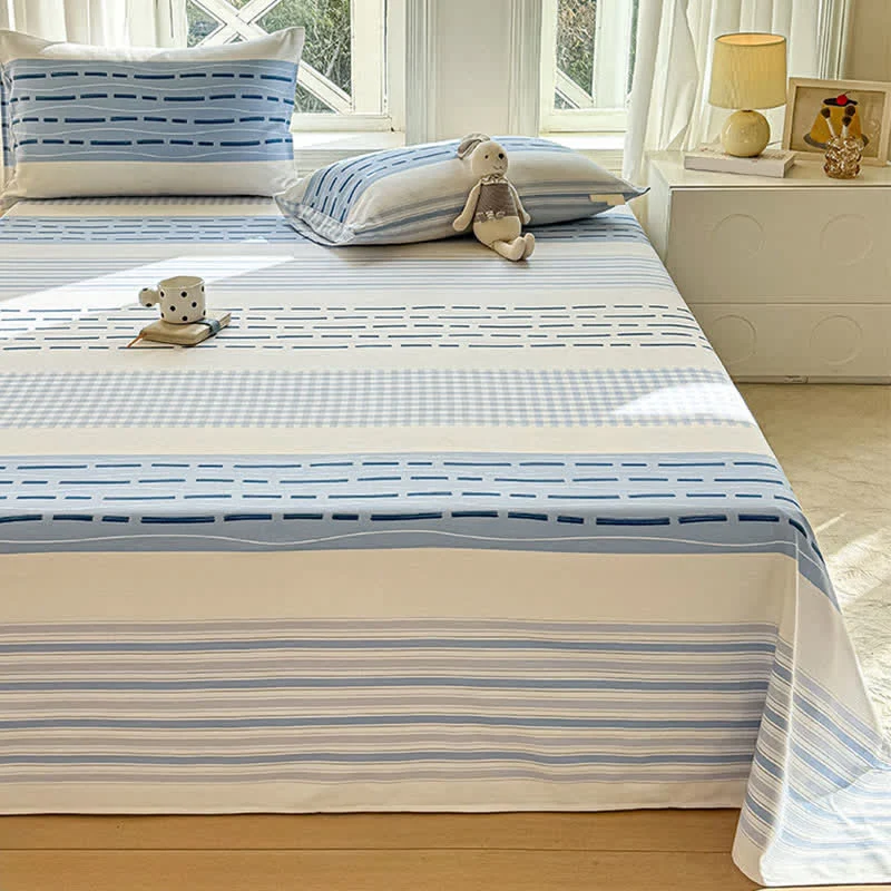 Exceptional Ownkoti Blue Mixed Stripe amp Gingham Cotton Bedspread Practical