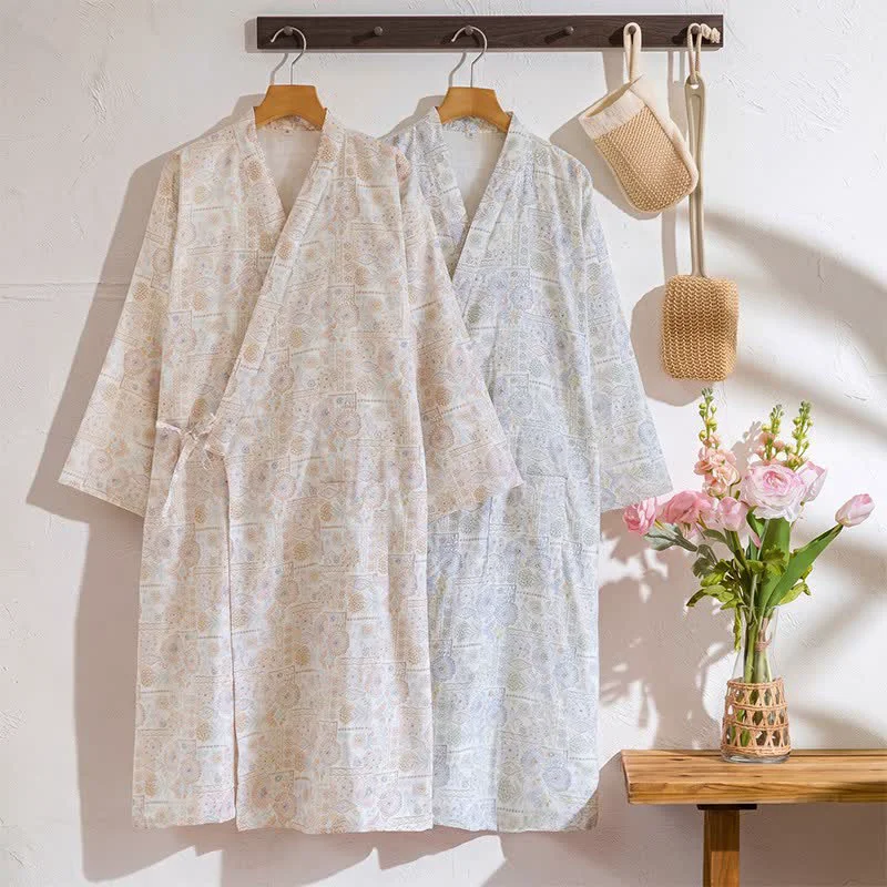 Functional Ownkoti Ethnic Vintage Floral Cotton Kimono Robe Versatile
