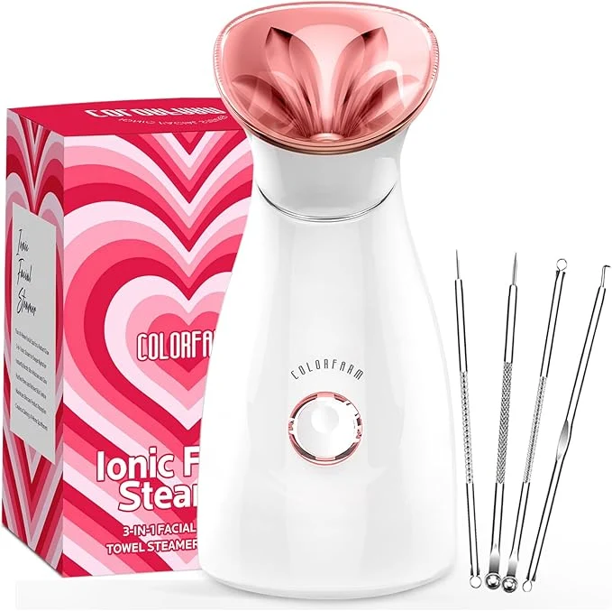 Convenient Colorfarm Facial Steamer Nano Ionic Face Steamer Deep Cleaning Unclogs Pores Top-Quality