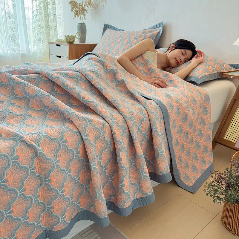 Consistent Ownkoti Jacquard Sea Shell 3-Layer Muslin Cotton Quilt Sophisticated