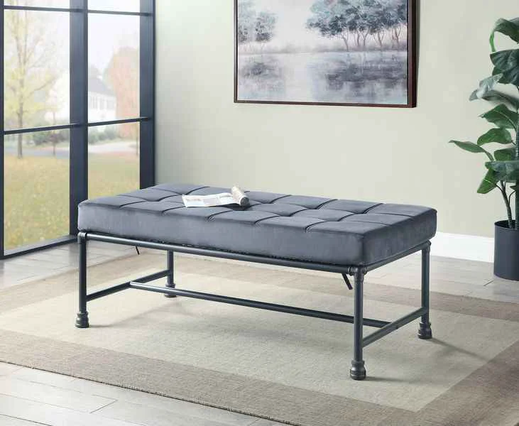 Recyclable Brantley – Bench – Gray Velvet amp Sandy Gray Contemporary