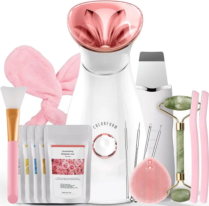 Comfortable Colorfarm Facial Steamer Nano Ionic Face Steamer Home Spa Kit Deep Cleaning Detailed