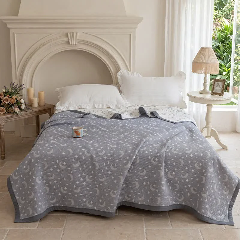 Pure Ownkoti Reversible Moon amp Star Cotton Quilt Solid