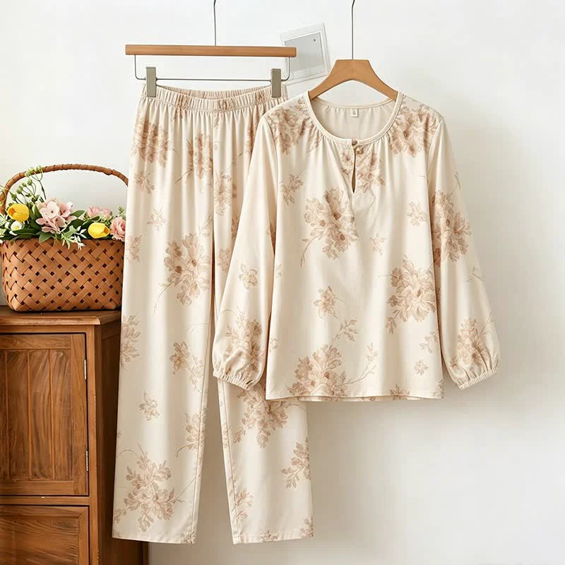 Expertly Made Ownkoti Elegant Floral Long Sleeve Women 39 s Pajamas Reliable