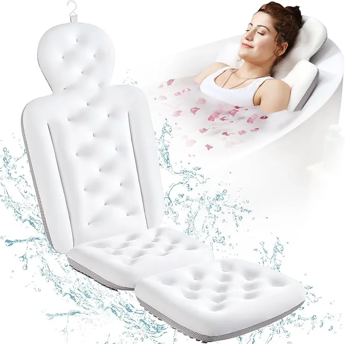 Breathable Full Body Bath Pillow for Bathtub Thick Bathtub Cushion Luxury Tub Pillow for Optimized