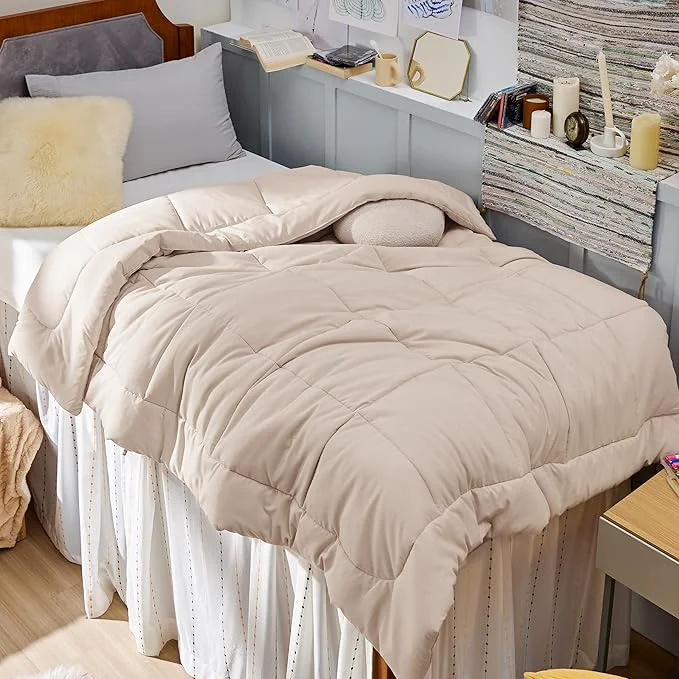 Easy-to-Use Bedsure Comforter Duvet Insert – Quilted Comforters Twin Size All Season Duvet GentleSoft Down Bedding with 8 Tabs Gifts for Women Men Beige Twin 88 x 68 Inches Outstanding