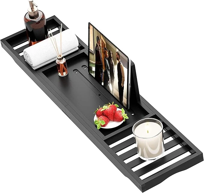 Trendy Bathtub Tray Black Soft