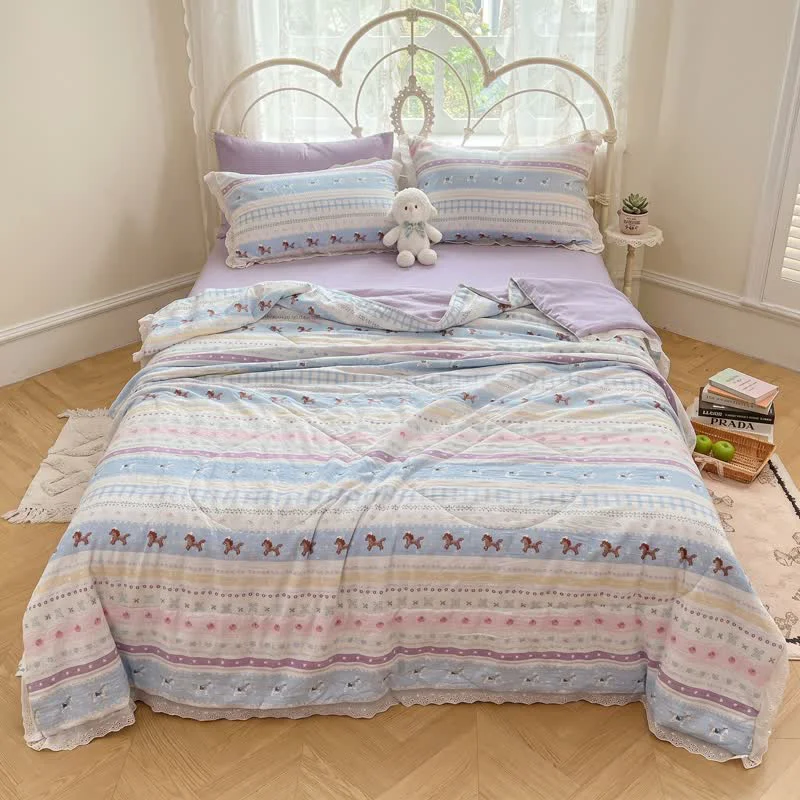 Outstanding Ownkoti Pastel Lace Trim Cotton Bedding Set Quality