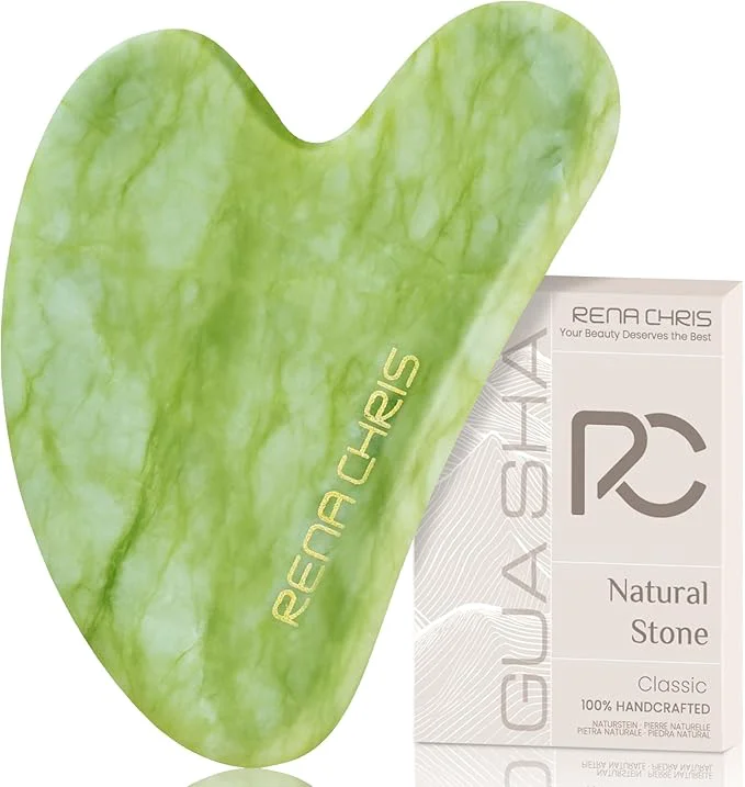 Expertly Made Rena Chris Gua Sha Facial Tools Natural Jade Stone Guasha Tool Green