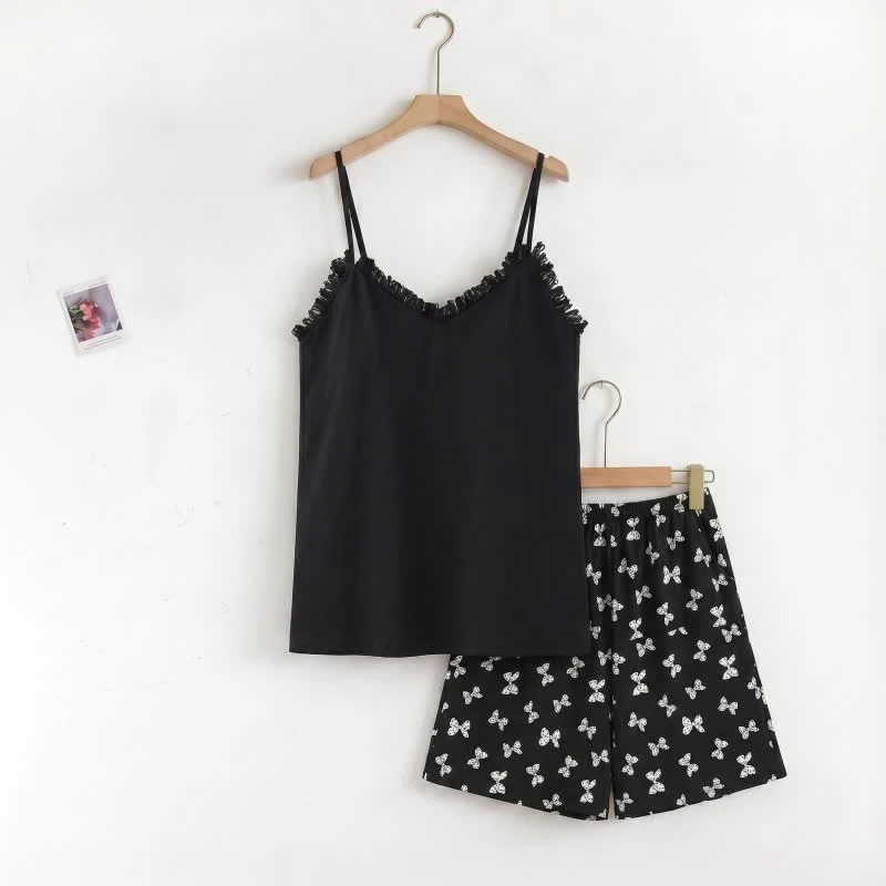 Consistent Ownkoti Cami amp Bow Print Shorts Pajama Set Premium